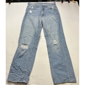 Gap Loose High Rise Jeans Distressed Denim Womens Sz 29 Baggy Streetwear Casual